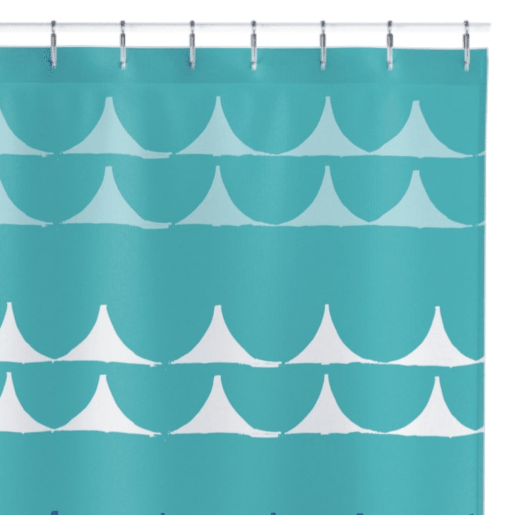 Dark teal online shower curtain