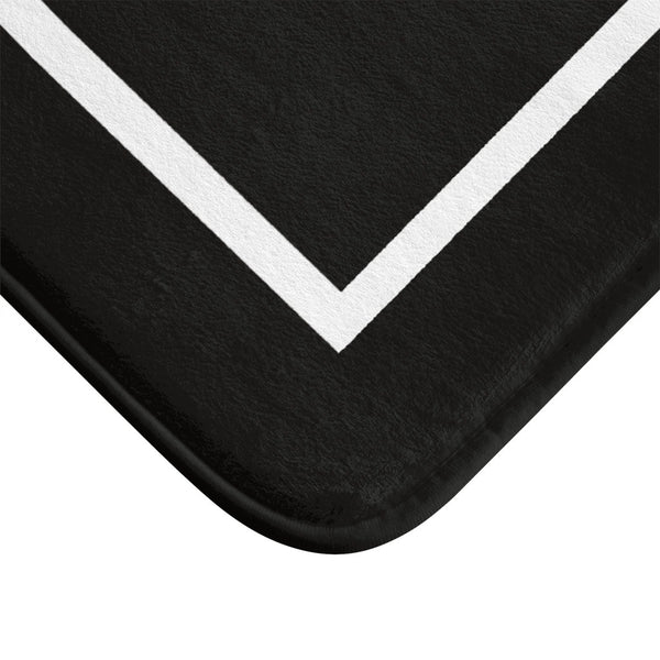 Luxurious Plush Absorbent Black and White Bath Mat