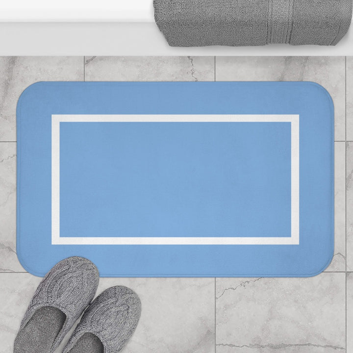 light blue bath mat