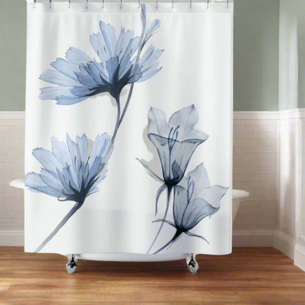 *NEW* Hand-Painted Floral Watercolor Shower Curtain #1