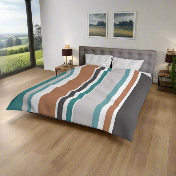 *NEW* Luxuriously-Soft, Relaxing Striped Duvet cover - Japanese Elegance