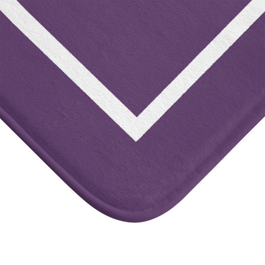 Close up of purple hope and booth bath mat