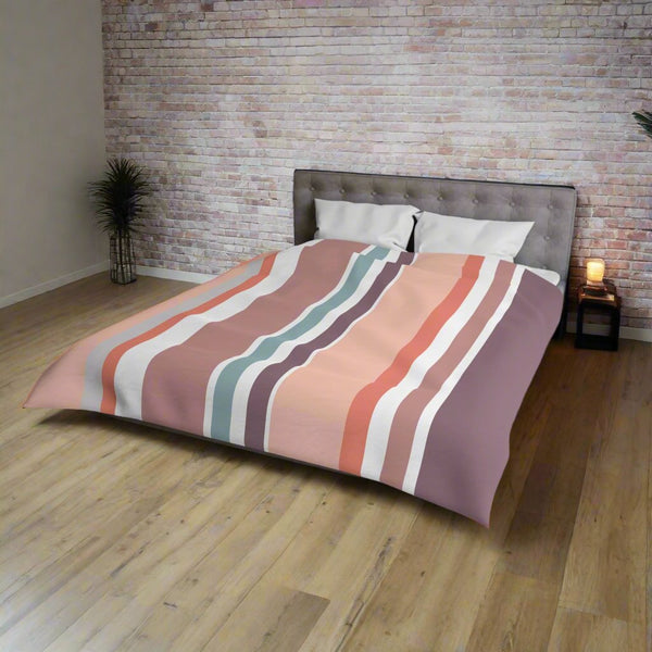 *NEW* Luxuriously-Soft, Striped Duvet cover - 'Maui Sunset'