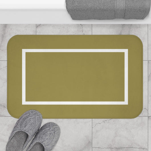 olive green bath mat