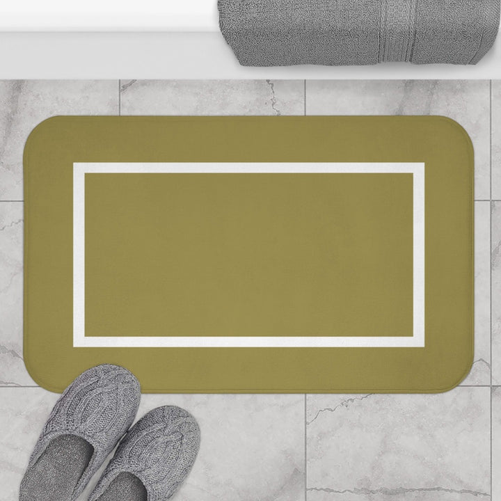 olive green bath mat