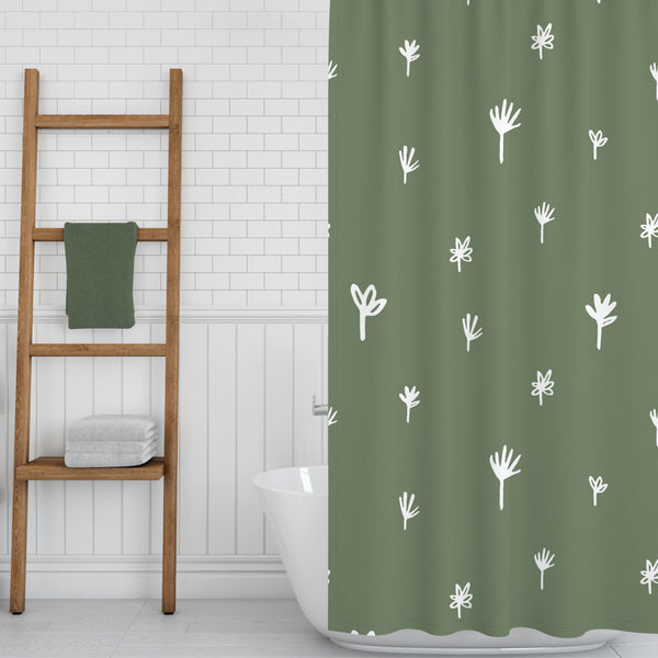 *NEW* Dark Green Washable Water and Mold Resistant Shower Curtain