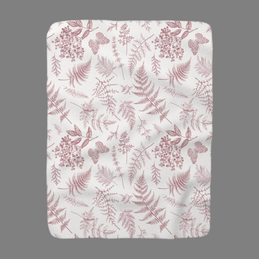 Stylish decorative throw with dusky pink ferns