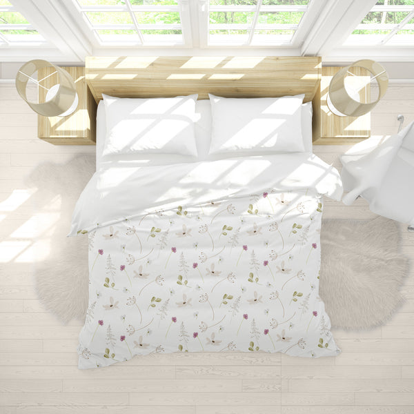 *NEW* Ultrasoft Lightweight Silky Smooth  - Purple Green Wildflowers Duvet Cover