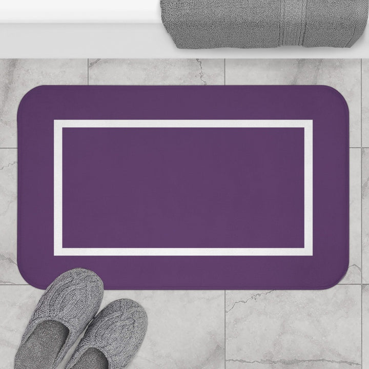 Washable Purple and white bath mat