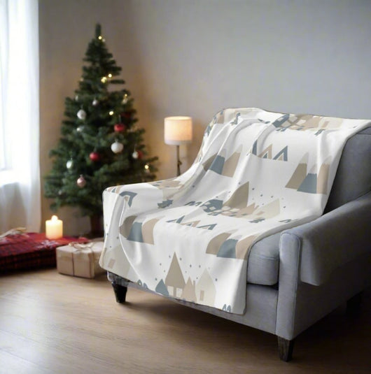 Scandi fleece throw blanket that makes a great Christmas gift