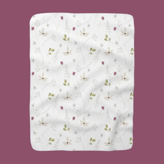 Throw blanket with beautuful floral design full view