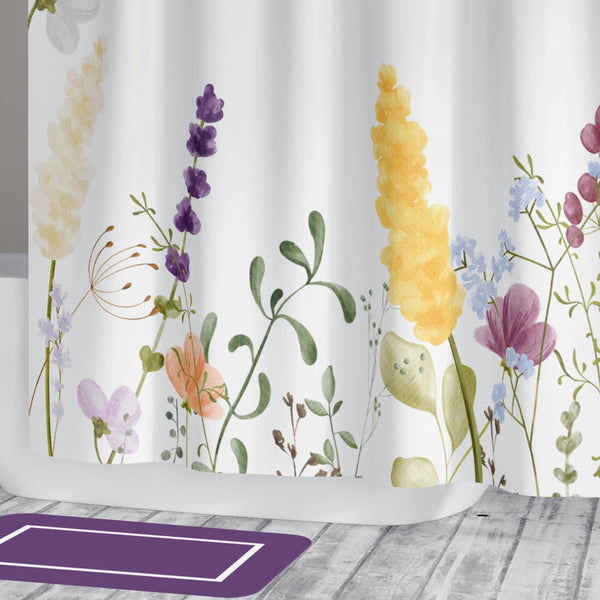 *NEW* Washable Watercolor Wildflowers Design Shower curtain