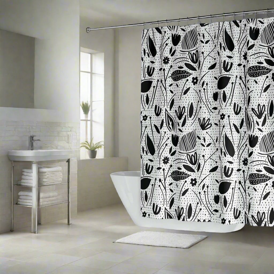 Black and White Fabric Shower Curtains – Hope and Booth