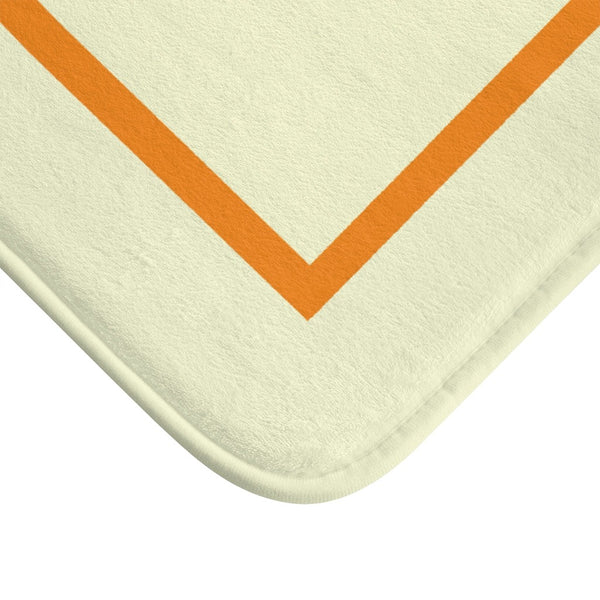 Washable Absorbent Light Yellow and Orange Bath Mat