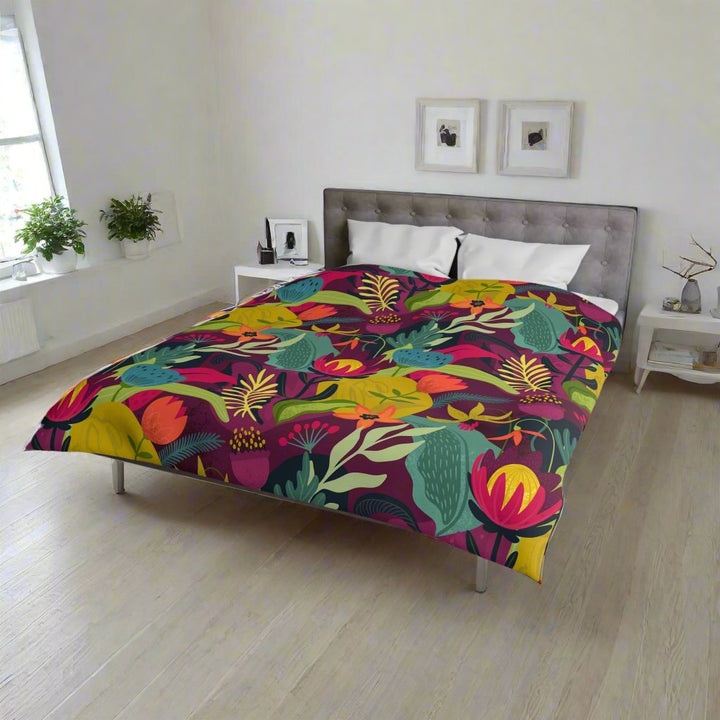 stunning floral boho duvet cover in elegant bedroom