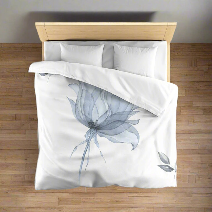 queen duvet cover with a handpainted watercolor floral design