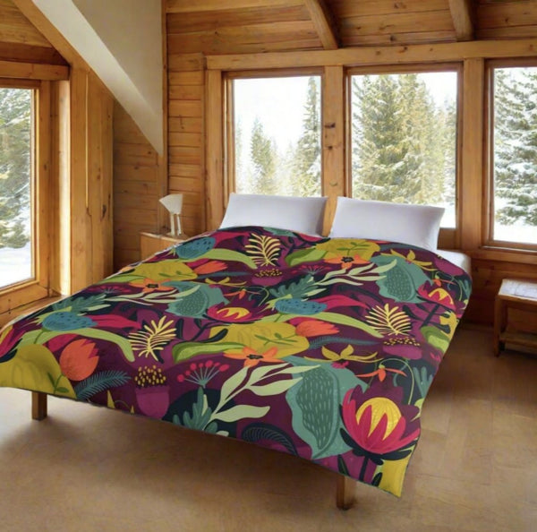 Beautiful colorful floral duvet cover