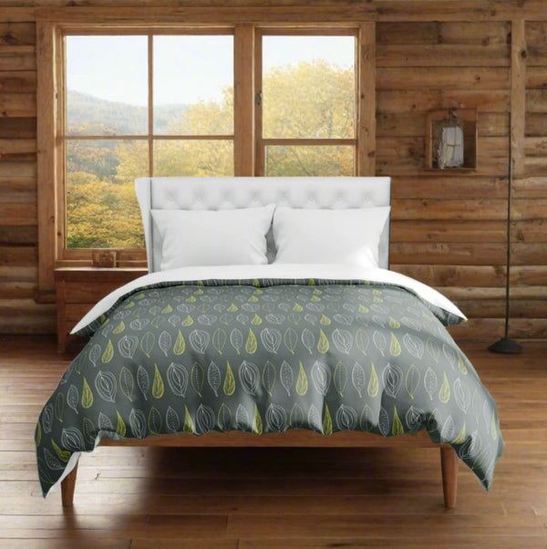 modern-green-leaf-pattern-duvet-cover