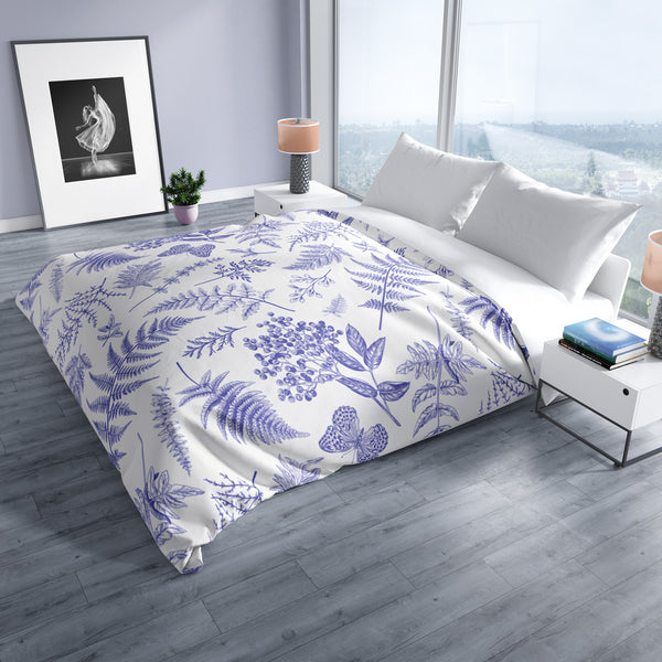 Ultrasoft Lightweight Silky Smooth - Lavender & White Botanics Duvet Cover