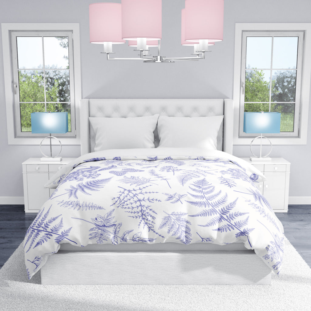 lavender flower duvet cover Botanical Duvet Cover – Lavender & White