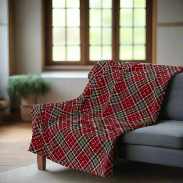 Unique Reversible Warm Cozy Lightweight Plaid Fleece Blanket - Bannock Shore