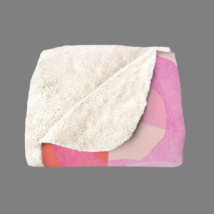 modern pink fleece throw blanket close up