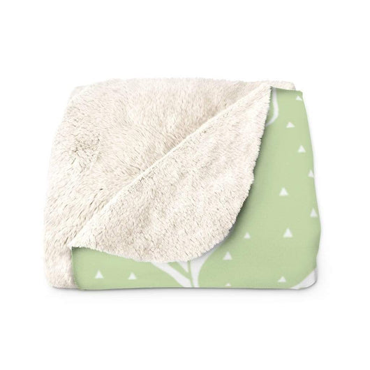 Natural Green Leaves Sherpa Fleece Blanket 50" × 60" 3546223176