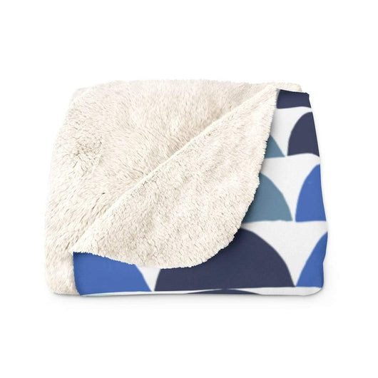 Serenity Grey and Blue Sherpa Fleece Blanket 50" × 60" 3544323447