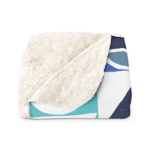 Serenity Turquoise and Blue Sherpa Fleece Blanket 50" × 60" 3544360401